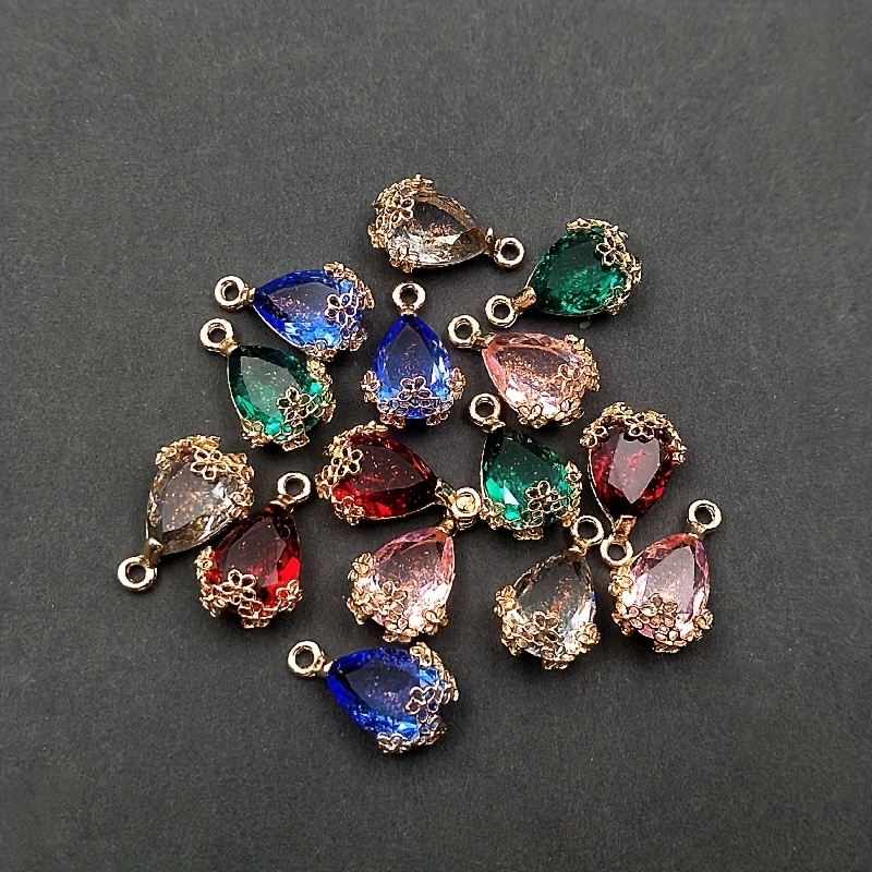 Multicolor Waterdrops Silver Claw Rhinestone Teardrop Jewelry Craft  Rhinestones