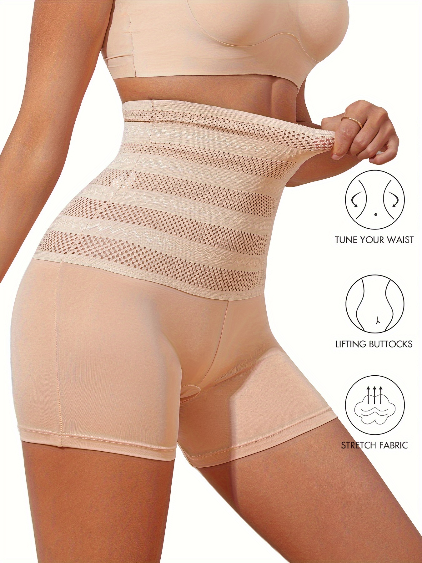 Frehsky underwear women Womens High Waist Shapewear Panties Tummy Control  Lifter Body Shaper Panty Ladies Slim Waist Trainer Pants Pink 