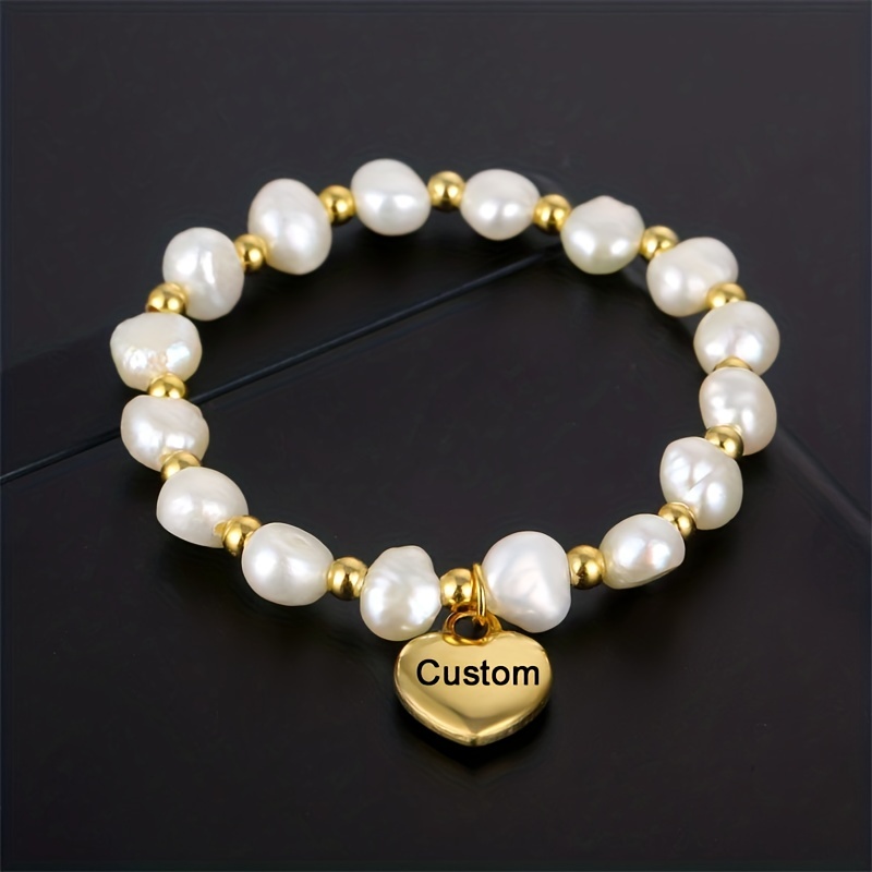 4pcs Heart & Faux Pearl Decor Beaded Bracelet Women Bracelet