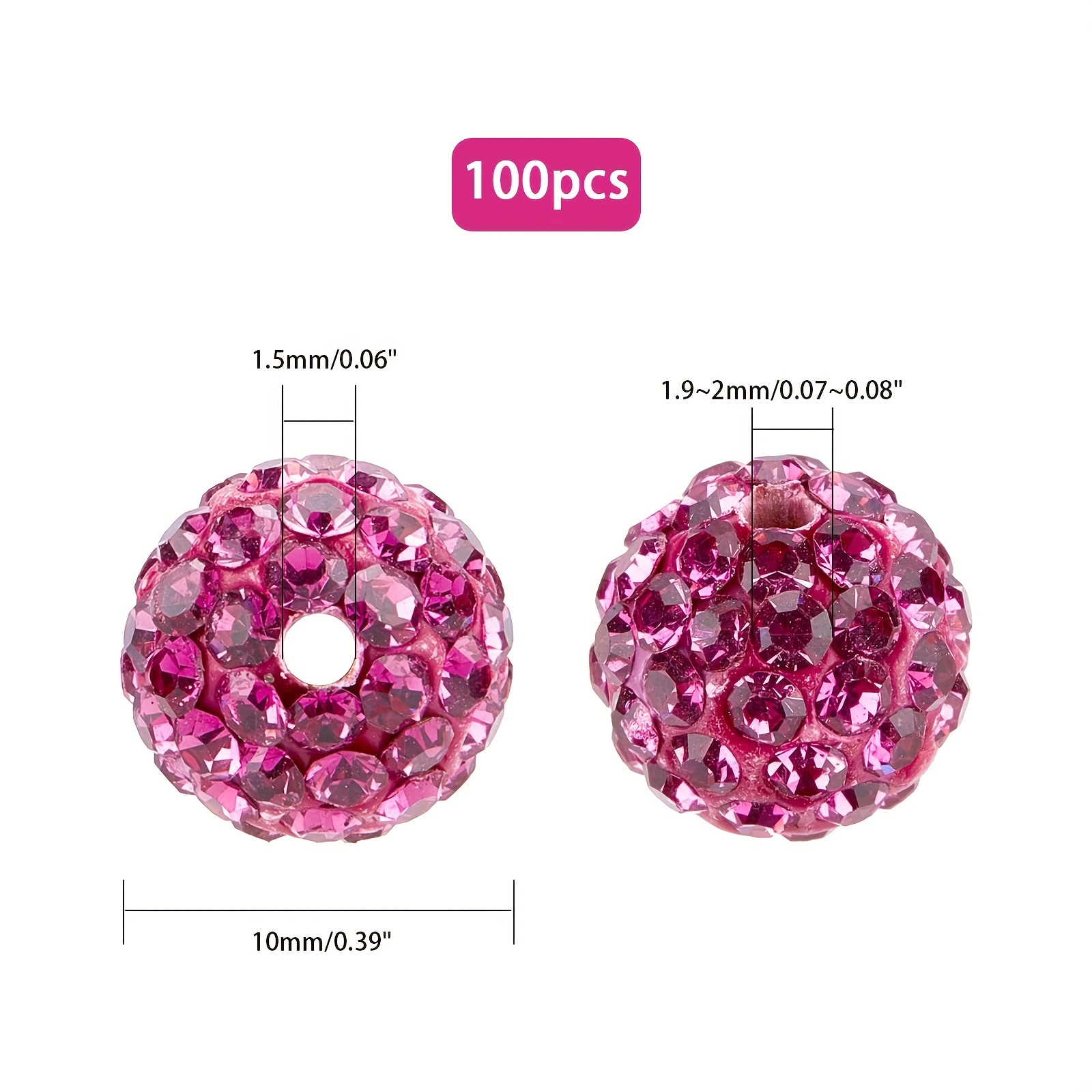 Round Polymer Clay With Colorful Shiny Rhinestone Loose - Temu