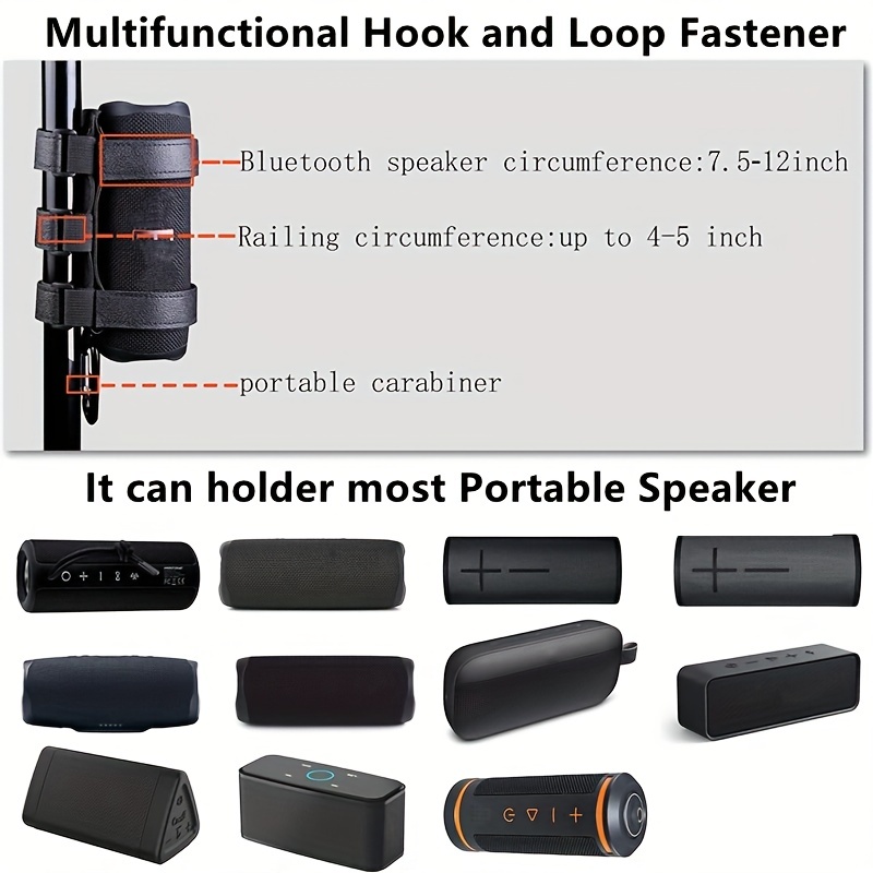 Optimized Speaker Mount for Golf Cart Accessories - Golf Cart Portable  Outdoor Bluetooth Speaker Holder with Adjustable Strap - Universal  Compatible