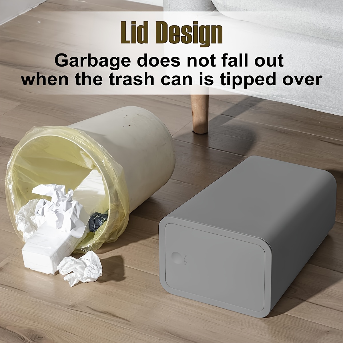 Plastic Bathroom Toilet Dustbin  Garbage Bin Automatic Bag - Home