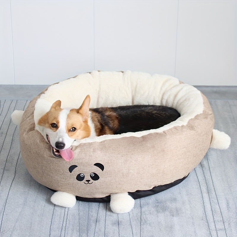 cute cartoon panda pattern dog kennel warm dog bed dog sofas details 7