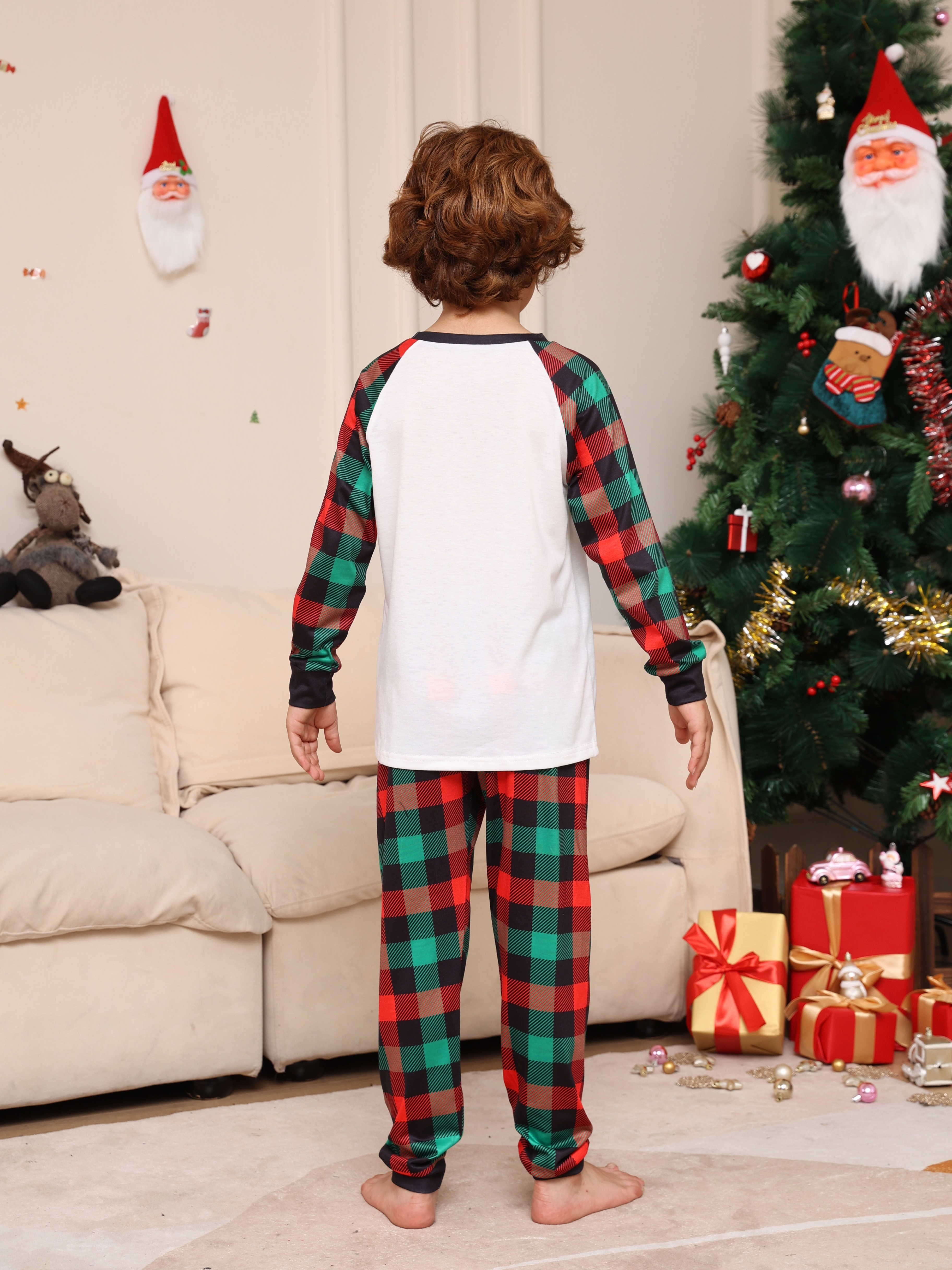 Pijamas Navideños Para Niñas Pequeñas Cárdigan A Cuadros Casual Niños Manga  Larga Estampado Floral Navideño Top Lindo Y Pantalones Casuales Con  Estampado Rosa Menores De 12 Años - Temu