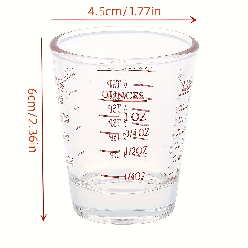 1pc 30ml/1oz Glass Measuring Cup With Scale Shot Glass Liquid Glass Ounce  Cup