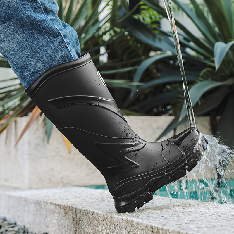Outdoor Winter & Spring Fishing Boots, Men's Rain Boots Waterproof Non-Slip Knee High Shoes,Casual,Temu