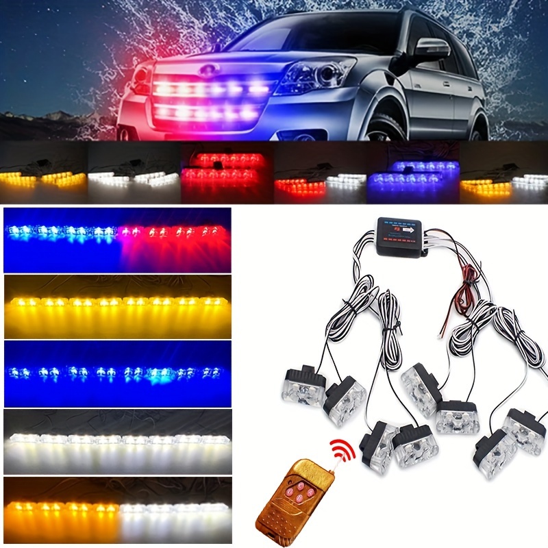 Auto LED-Warnleuchten Blitzlichter Rundumleuchten Autolichter, weißes Licht