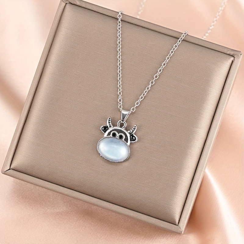 Cow Head Pendant Necklace Casual Jewelry Gift