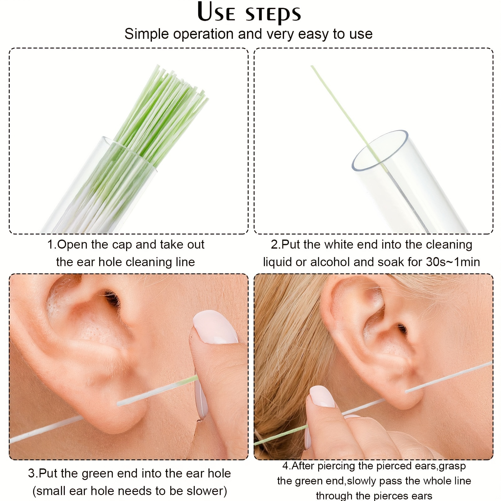 Earrings Hole Cleaner piercing Floss Disposable Piercing - Temu