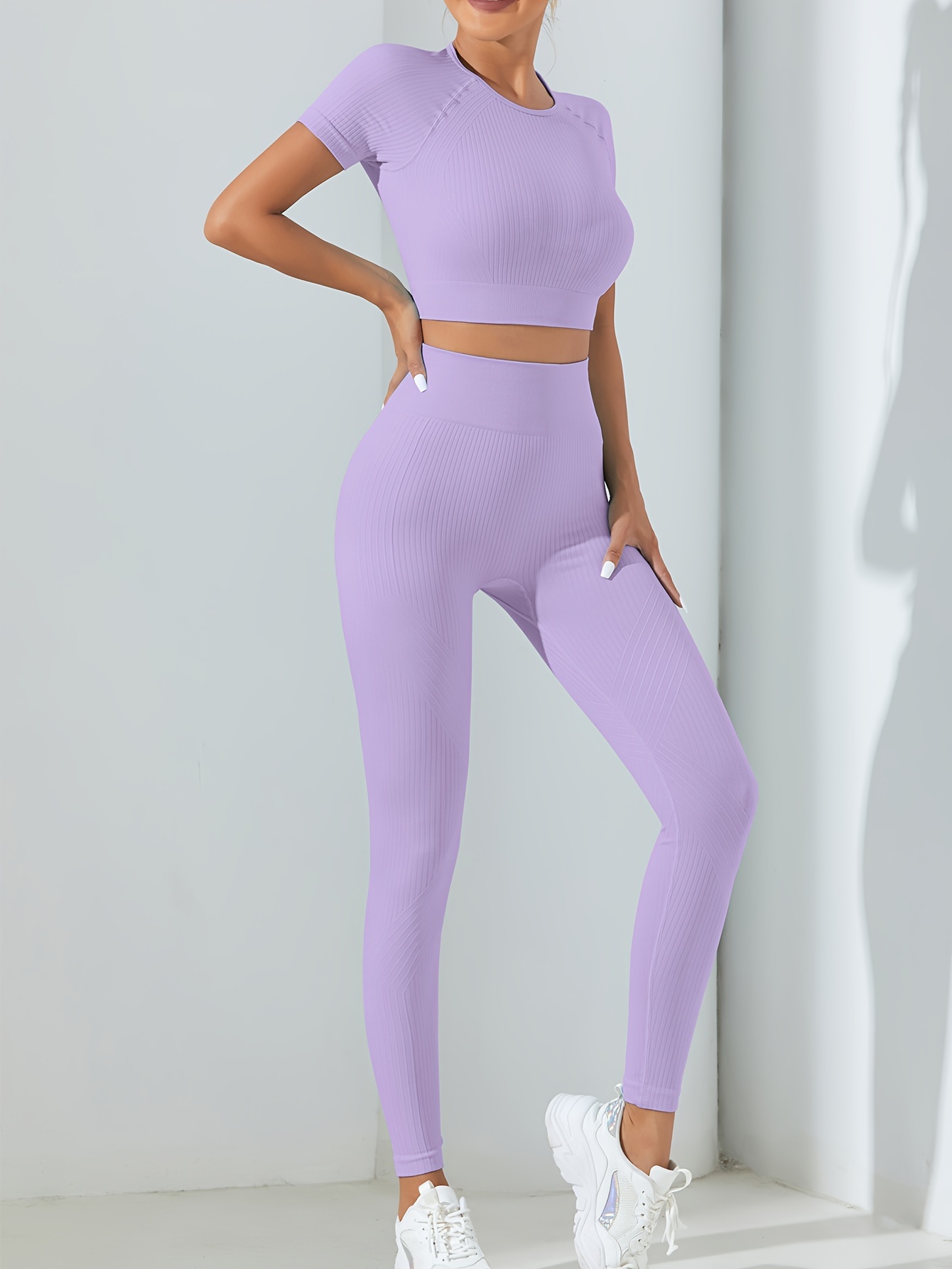 Short Sleeve Crop & Leggings Gym Set