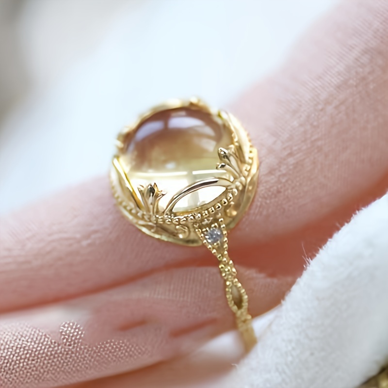 Vintage Floral Ring with Moonstone - Perfect for Engagements & Anniversaries