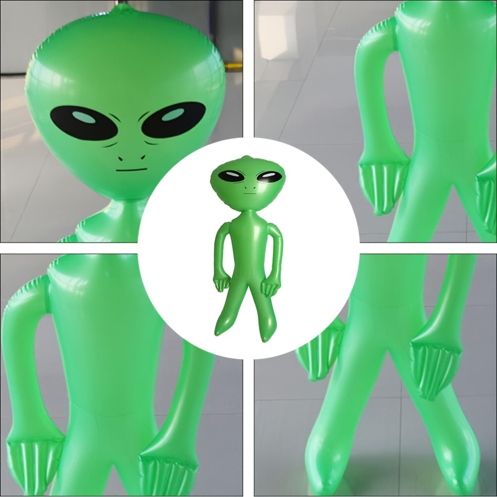 1pc Globo Inflable Alienígena Verde/*/Morado Para Navidad, Halloween Y Día  De Acción De Gracias