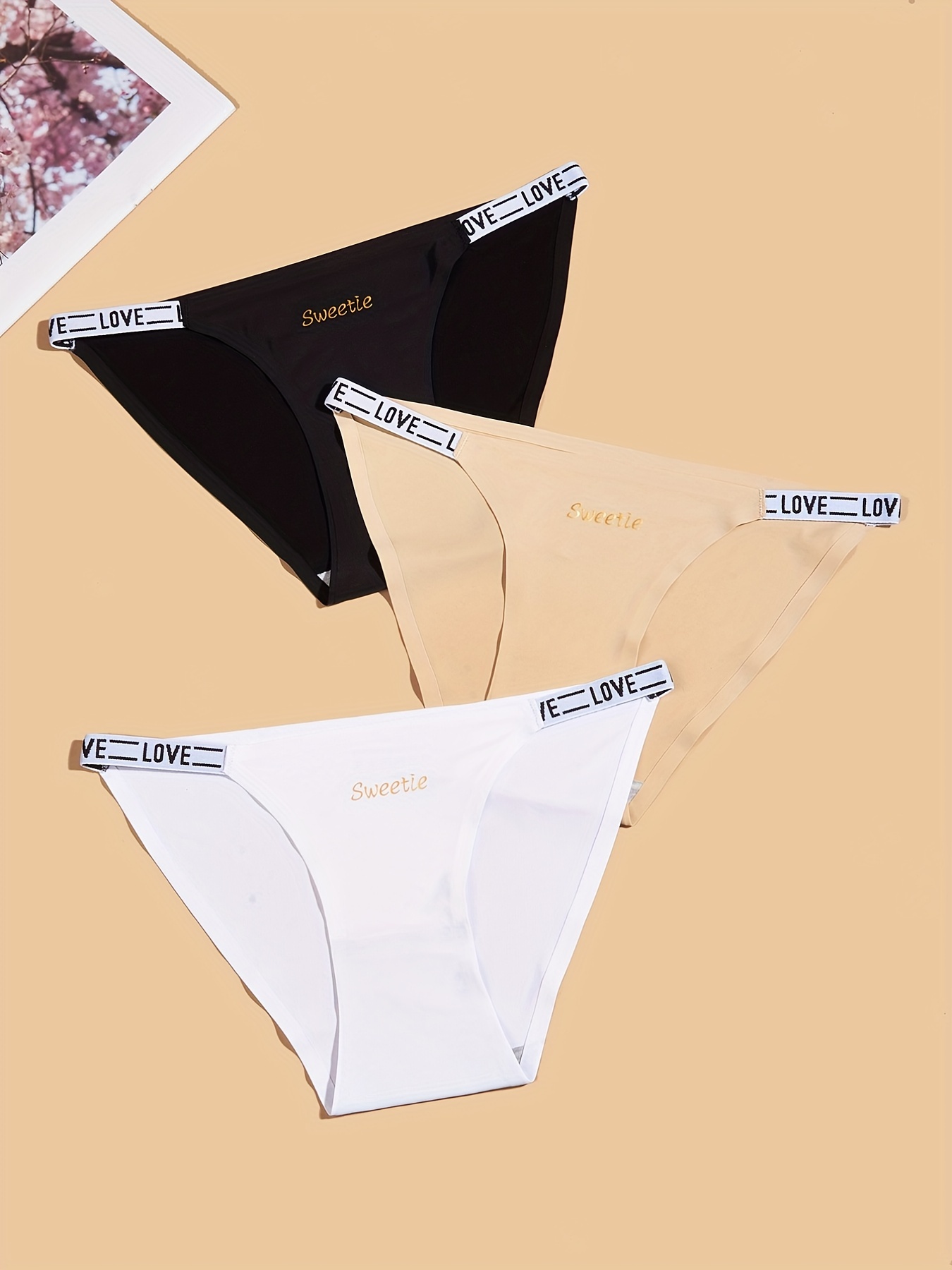 Letter Tape Panties - Temu