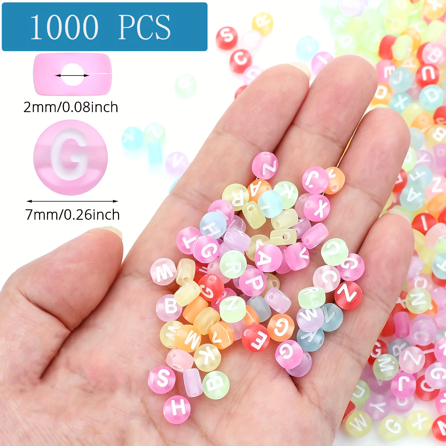 7mm Pink Mixed Letter Acrylic Beads Round Flat Alphabet Spacer Beads For  Jewelry Making Handmade Diy