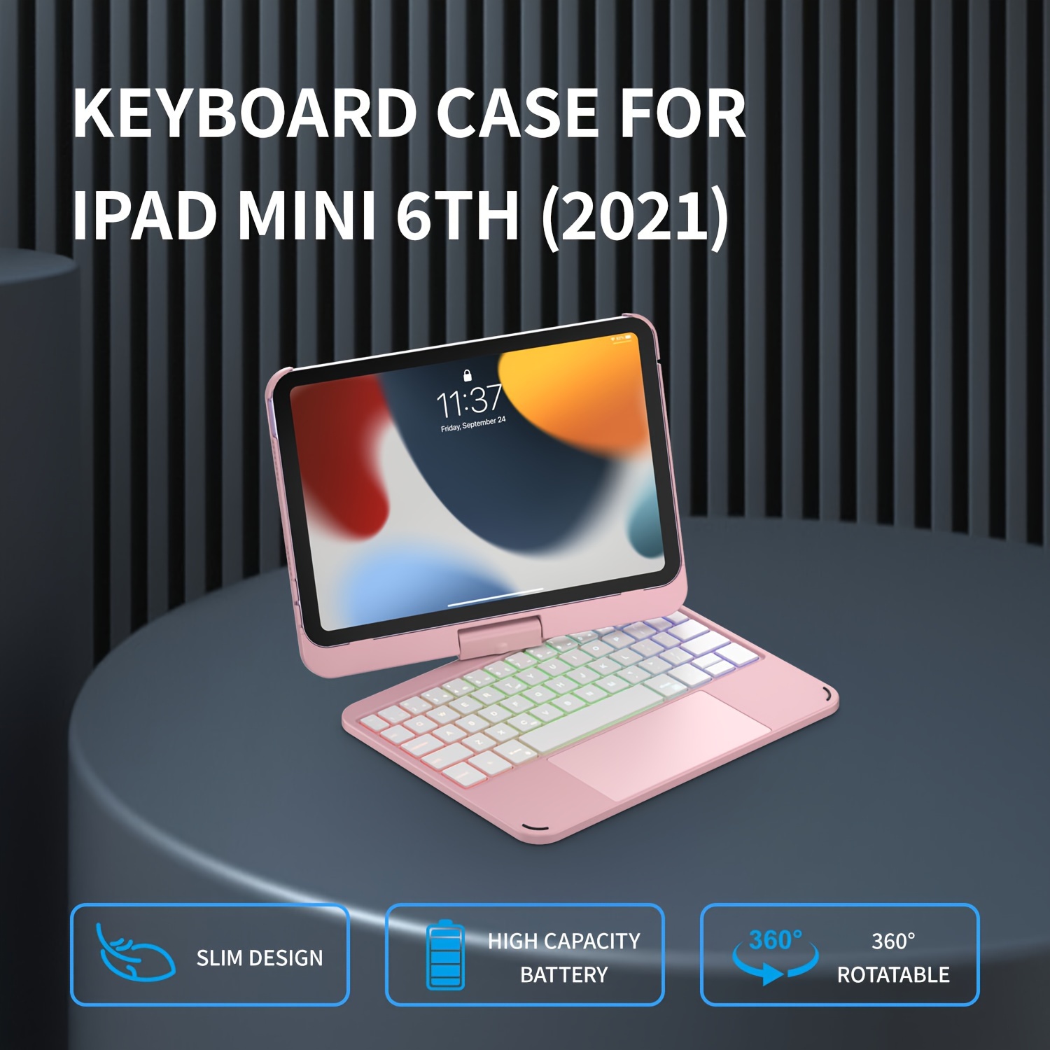 Étui pour clavier pour tablette compatible avec Apple iPad 2021