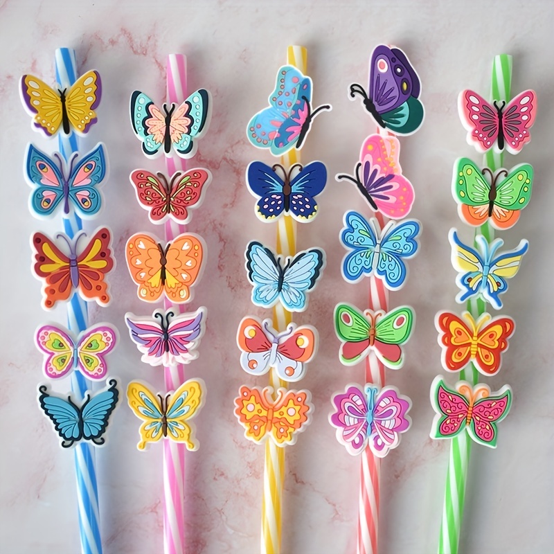 30PCS Concha Straw Toppers,Cute Summer Straw topper,lovely Party Decoration  for Straws,Drinking Straws toppers for Juices Summer Cocktail Hawaiian