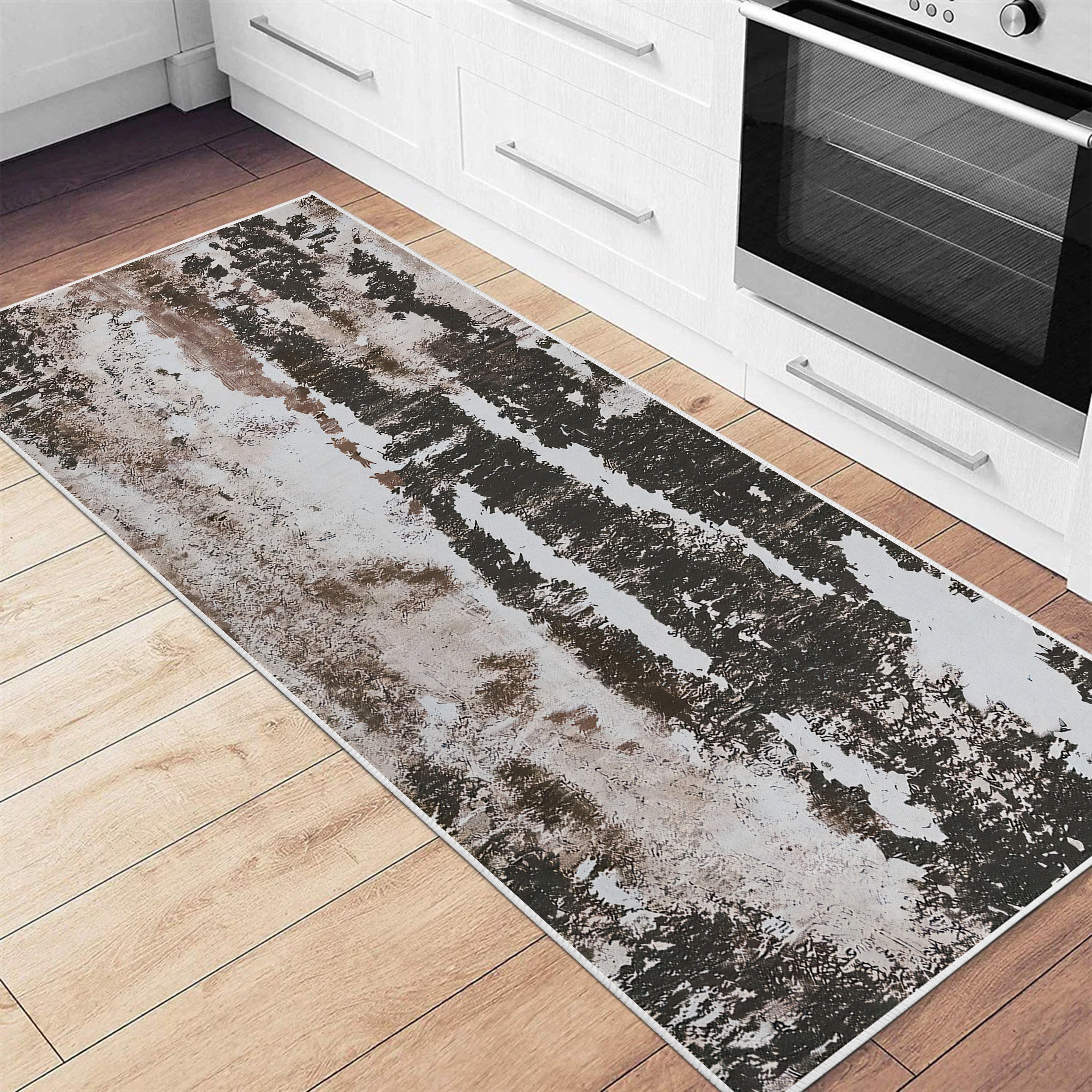 Is That The New 1pc Grey Wooden Board Print Kitchen Floor Mat