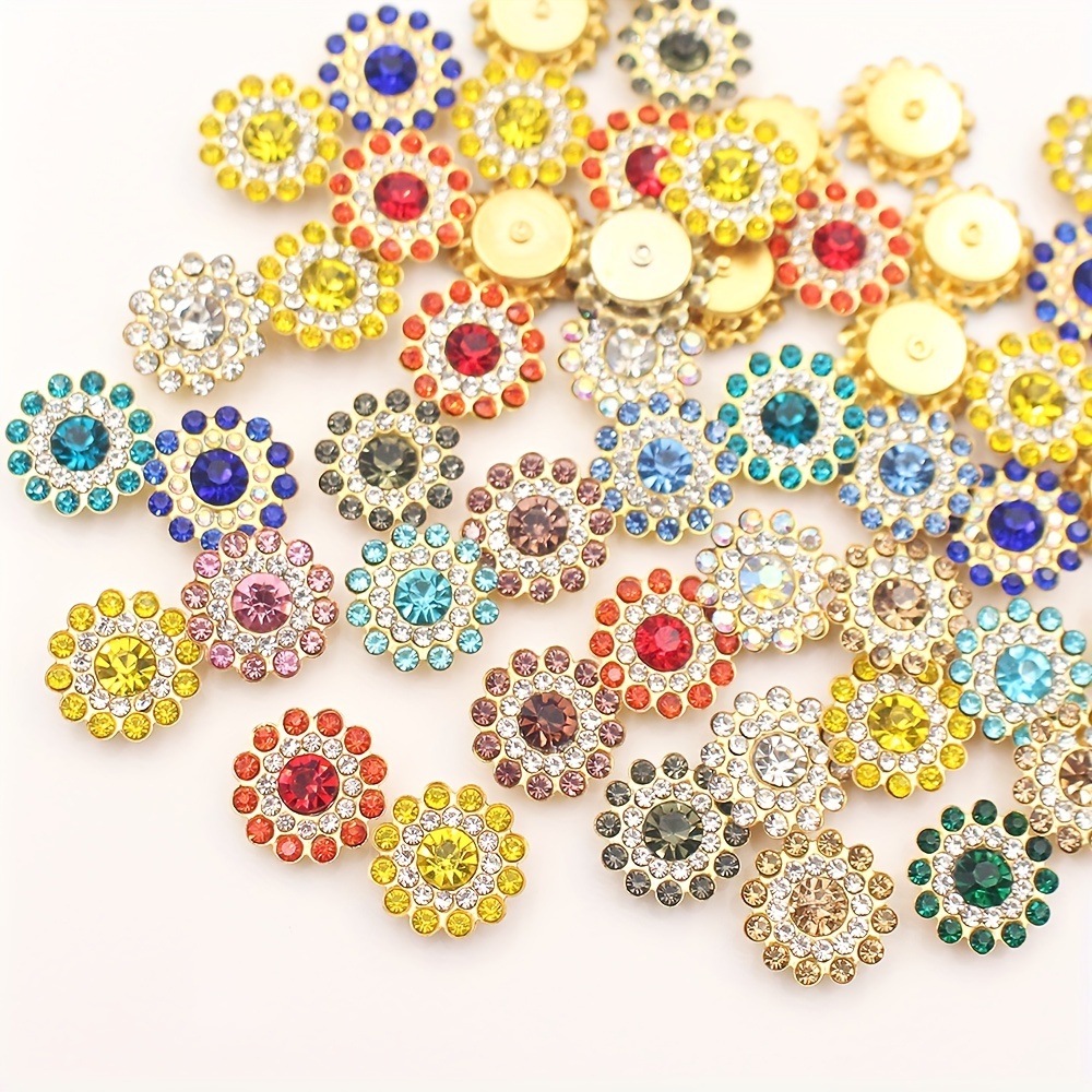 Sewing Beads Sun Flower Claw Rhinestones Flatback Round - Temu