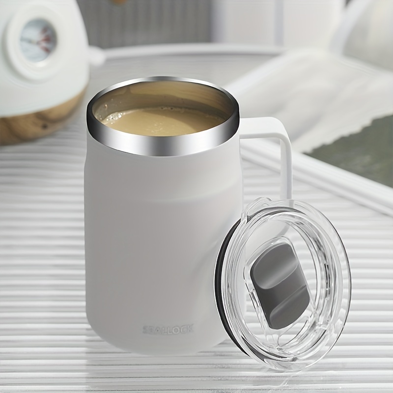 Stainless Steel Coffee Mug With Lid Coffee Cup Home Office - Temu