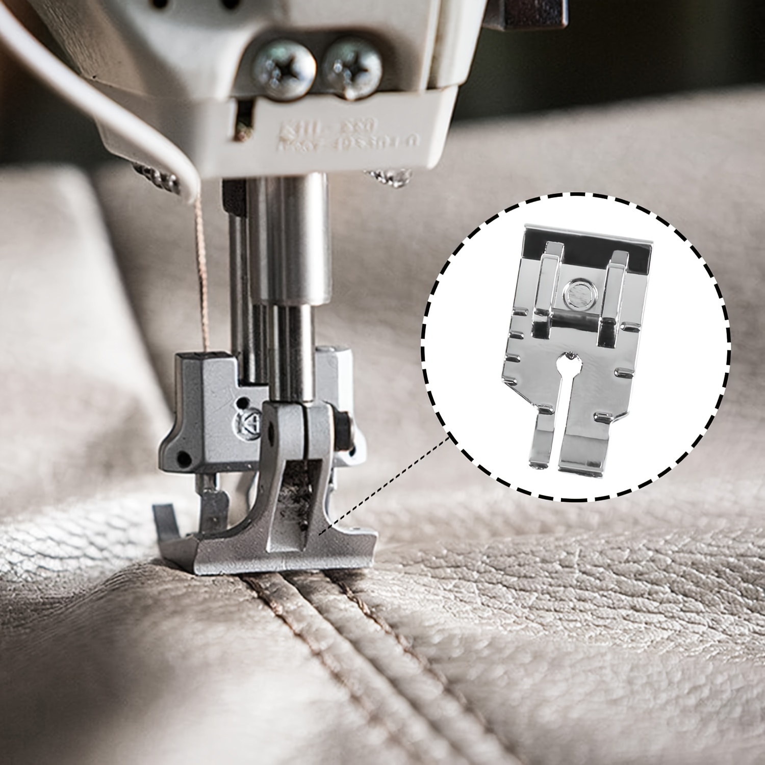2pcs Household Multifunctional Sewing Machine Presser Foot Set - G Shape  Overlock, Binding, Hemming Foot