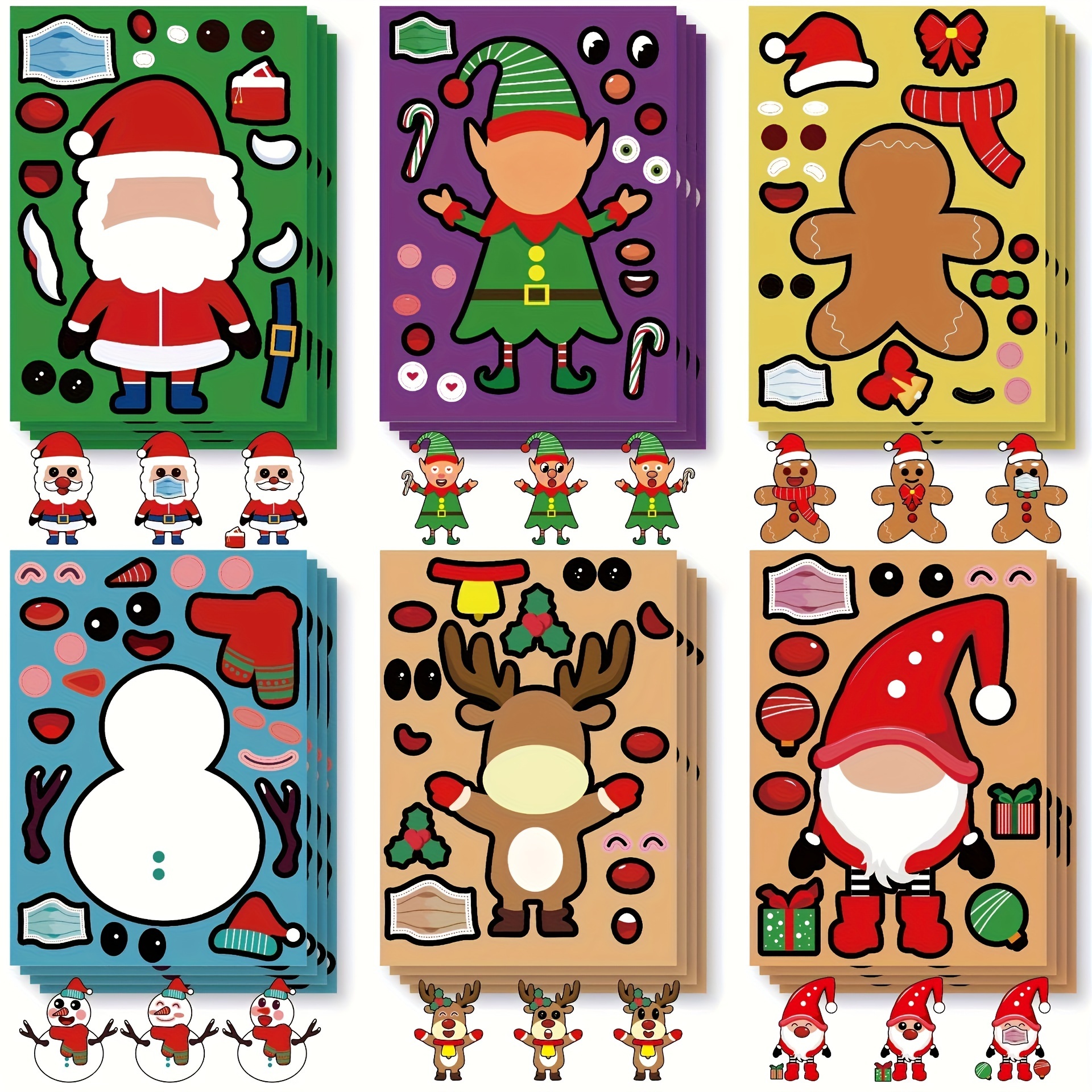 Christmas Santa Claus Stickers Snowflake Decoration Scene