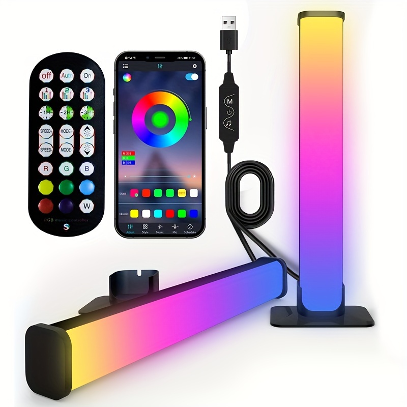 Tube Lumineux Led Coloré Avec Télécommande, Rechargeable Par Usb