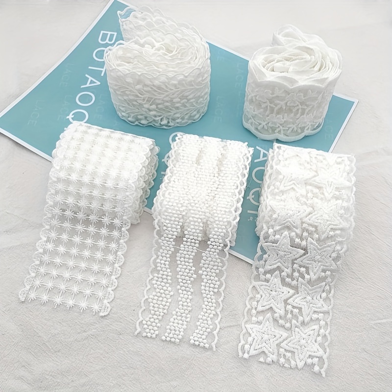Lace Decorative Ribbon Vintage White Fabric Lace Wedding - Temu