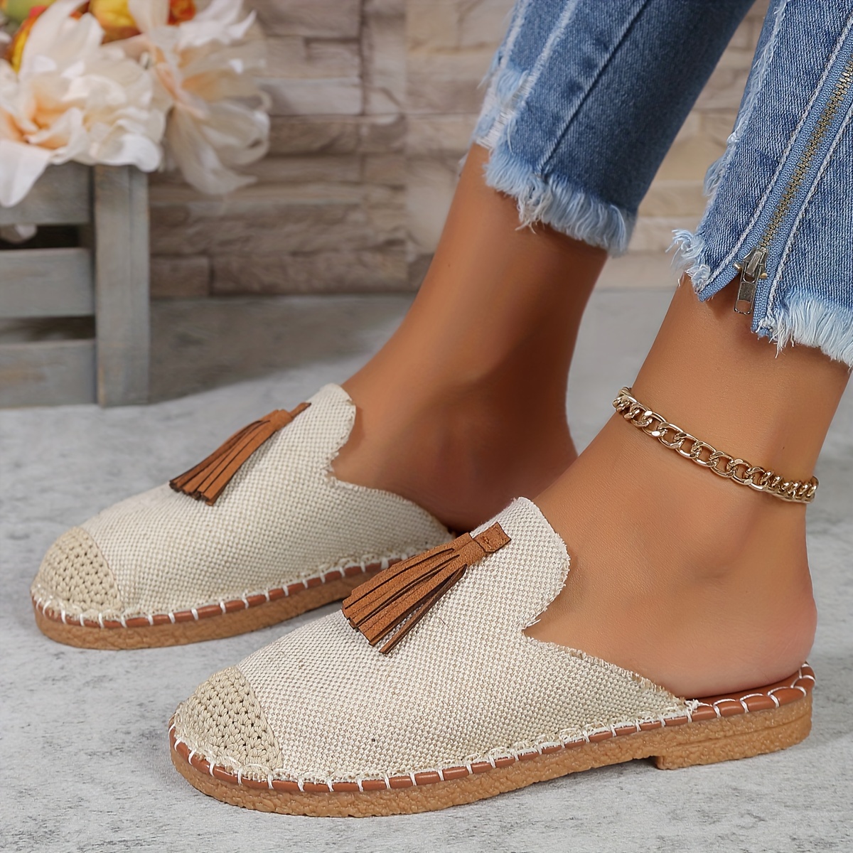 Tassel flat sale shoes