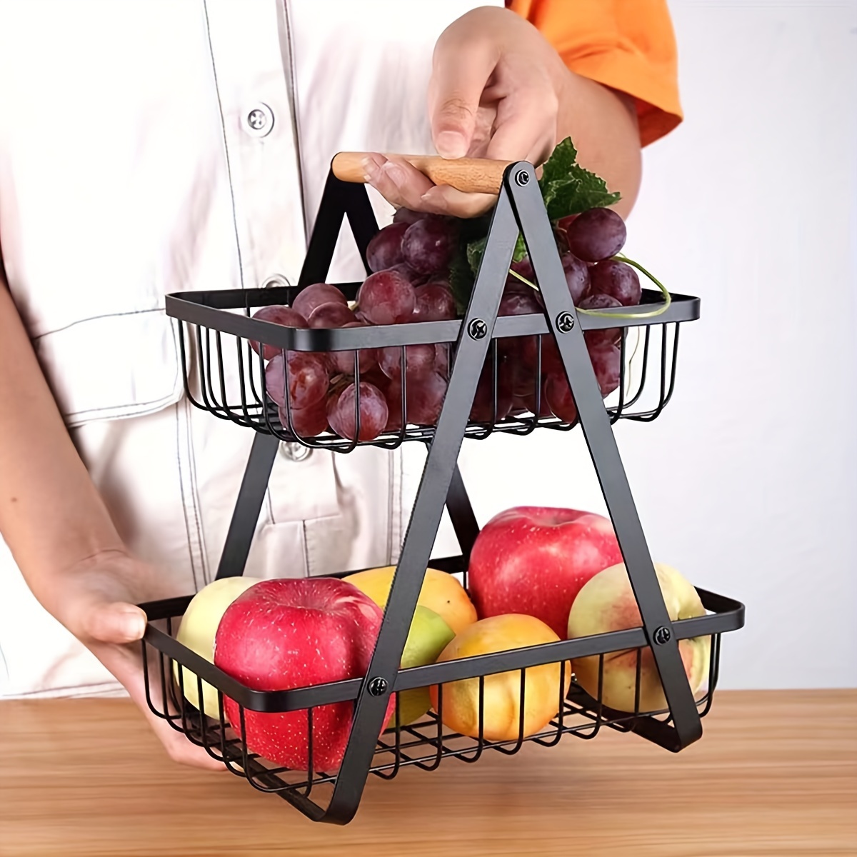 1pc Panier De Rangement Pour Fruits Et Légumes, 4/5 Niveaux De Paniers De  Rangement En Fil Métallique Empilables Avec Roues, Paniers De Rangement  Pour Fruits Et Légumes Pour Le Garde-manger, La Salle