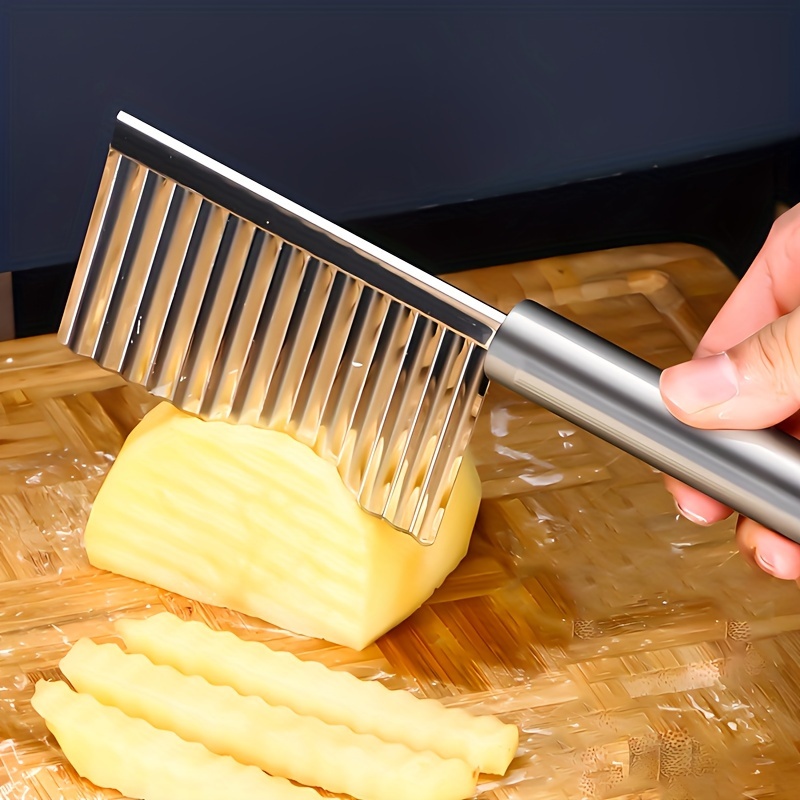 Crinkle Cutter Knife, Potatoes Crinkle Fry Cut And Vegetable Cutter For  Veggies, Stainless Steel Carrot Slicer