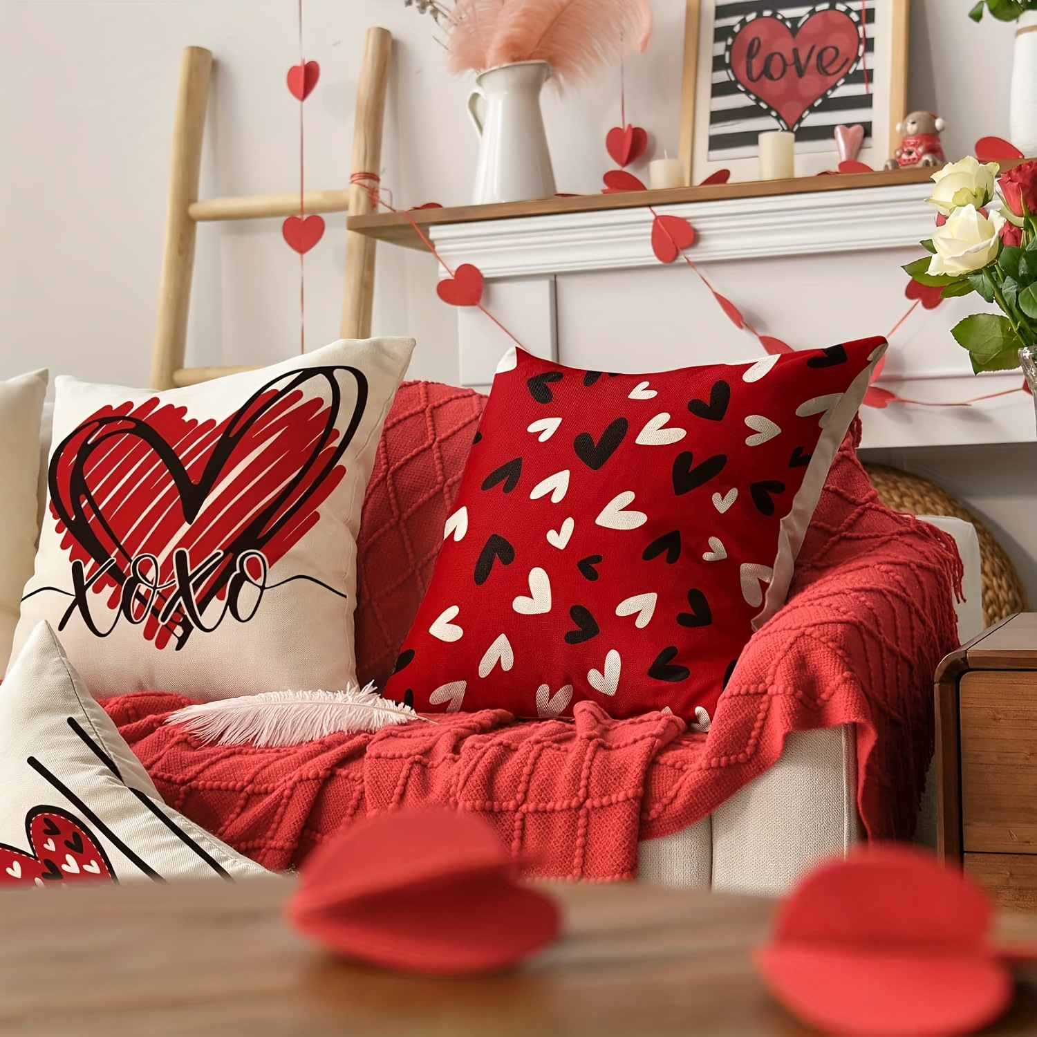 Love Throw Pillow Covervalentine's Day 