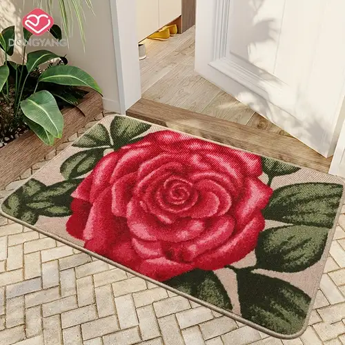 QEEMMY Door Mat, Indoor Mat, Non-Slip, Dirt Resist, Absorbent Entryway  Doormat, Low-Profile Inside Front Doormats for Entrance (18x30 inches,  Brown) 