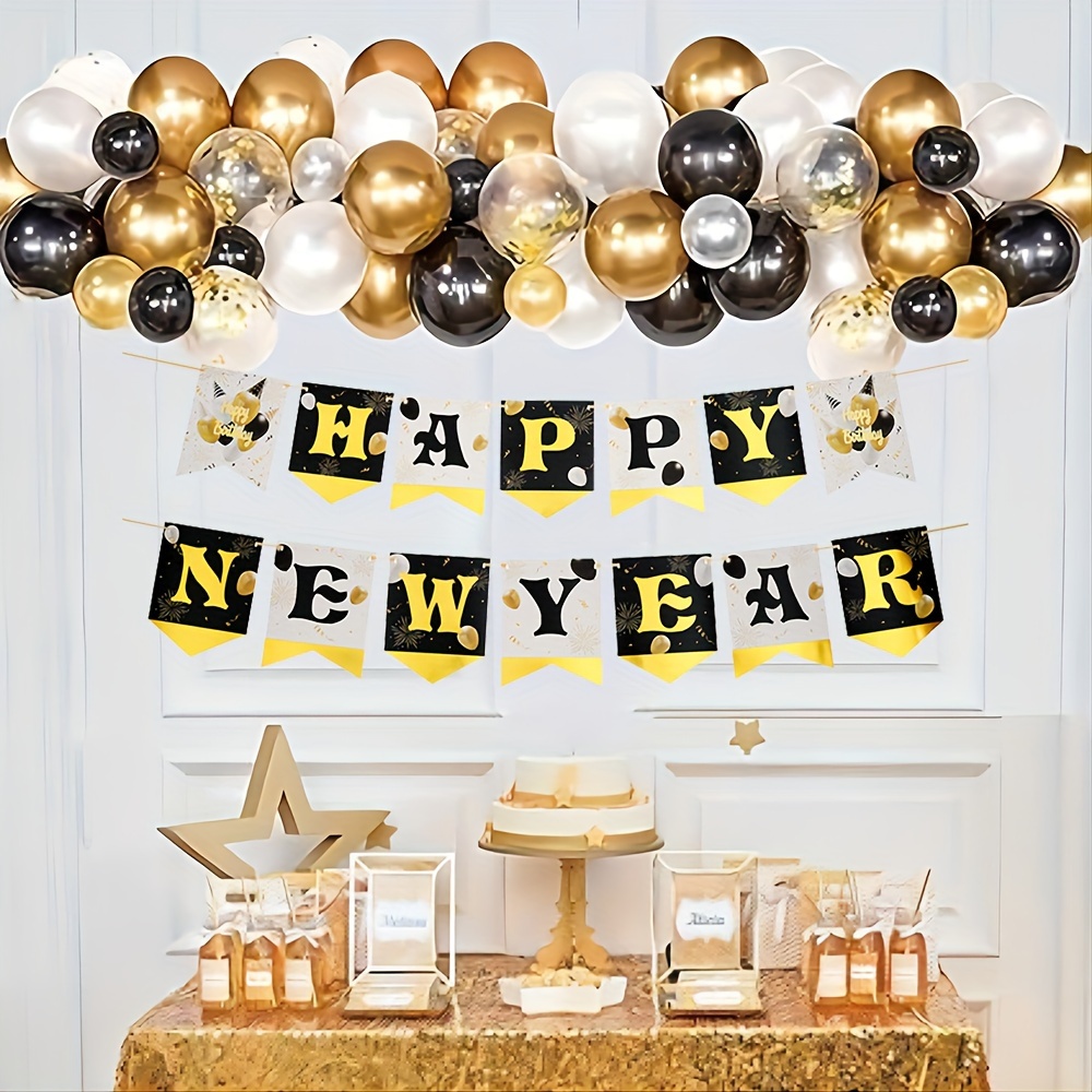 Black And Gold Party Decorations Triangle Pennant - Temu