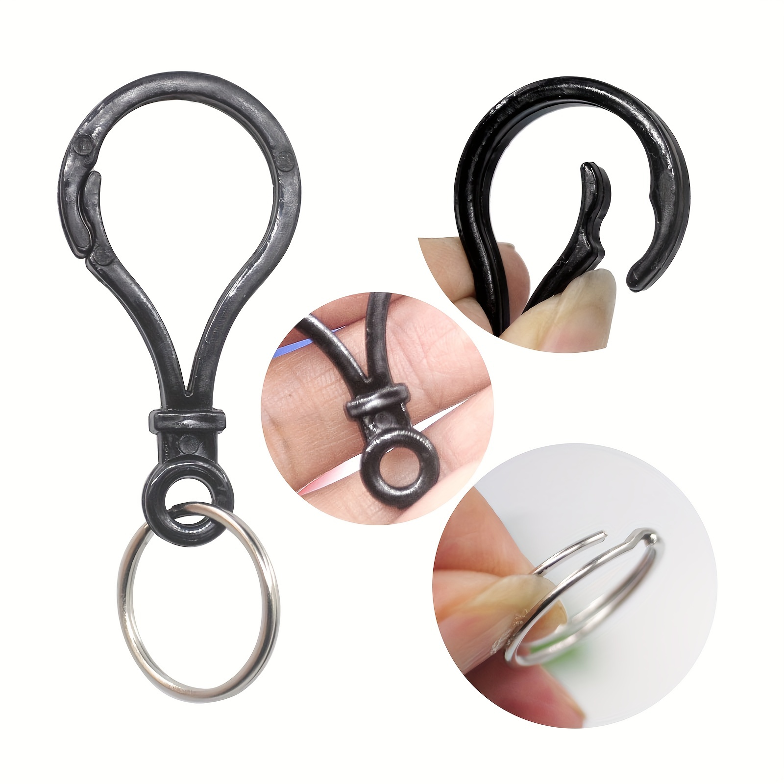 Lobster Swivel Keychain Car Key ring Clasp Clip Trigger Snap Hook + Split  Ring