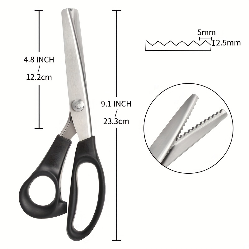 1pc Pinking Shears For Fabric Cutting Sewing Pinking Shears Zig Zag  Scissors For Crafting Lace Scissors For Fabric Lace Scissors With Sawtooth  Cut