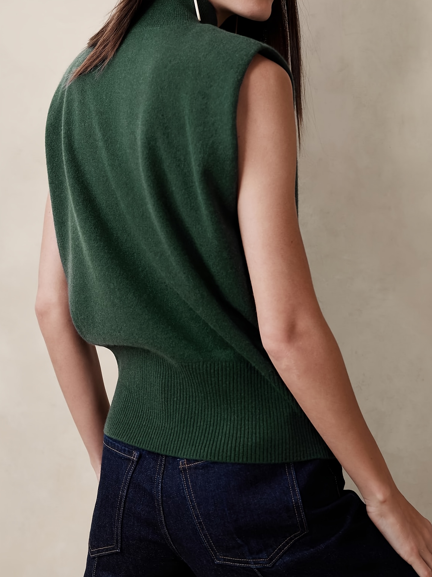 Mock Neck Sleeveless Sweater