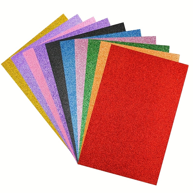 10 Colors Eva Glitter Foam Cardstock Paper, Self-adhesive Sparkly