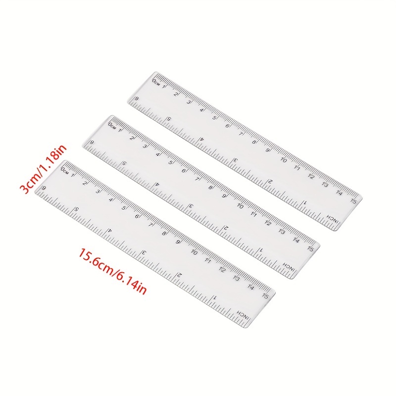 Plastic Clear Rulers Office Use Measuring Tools Rulers For - Temu