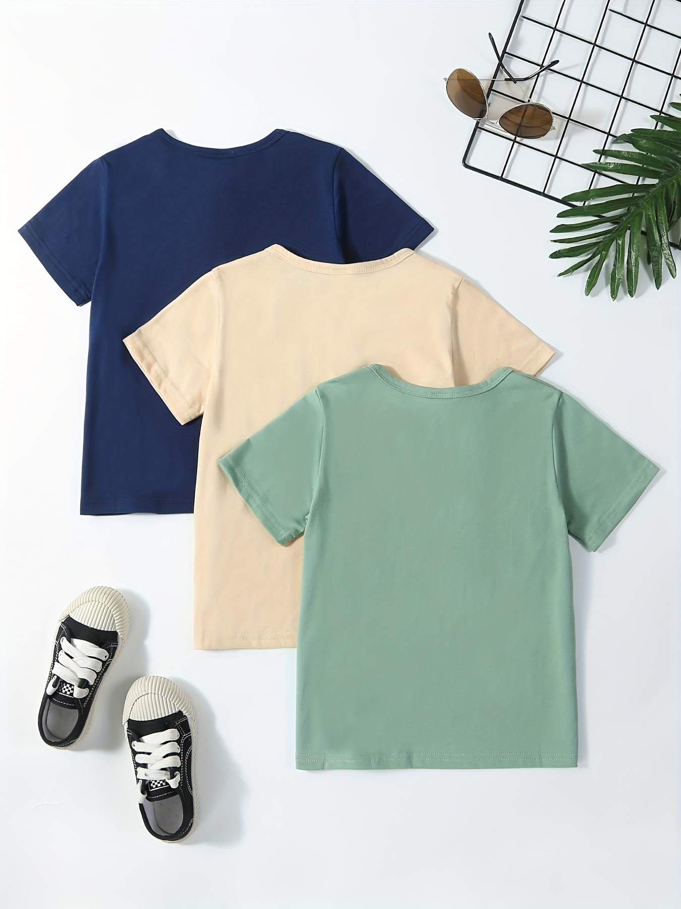 boys plain green t shirt