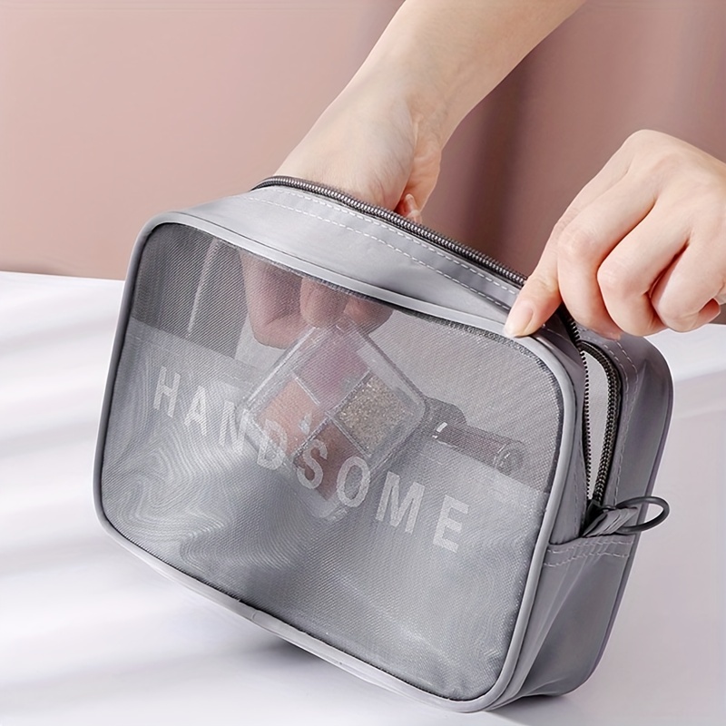 Clear Cube Travel Cosmetics Wash Bag, Plastic Portable Storage Bag,  Waterproof Makeup Organizer Bag - Temu