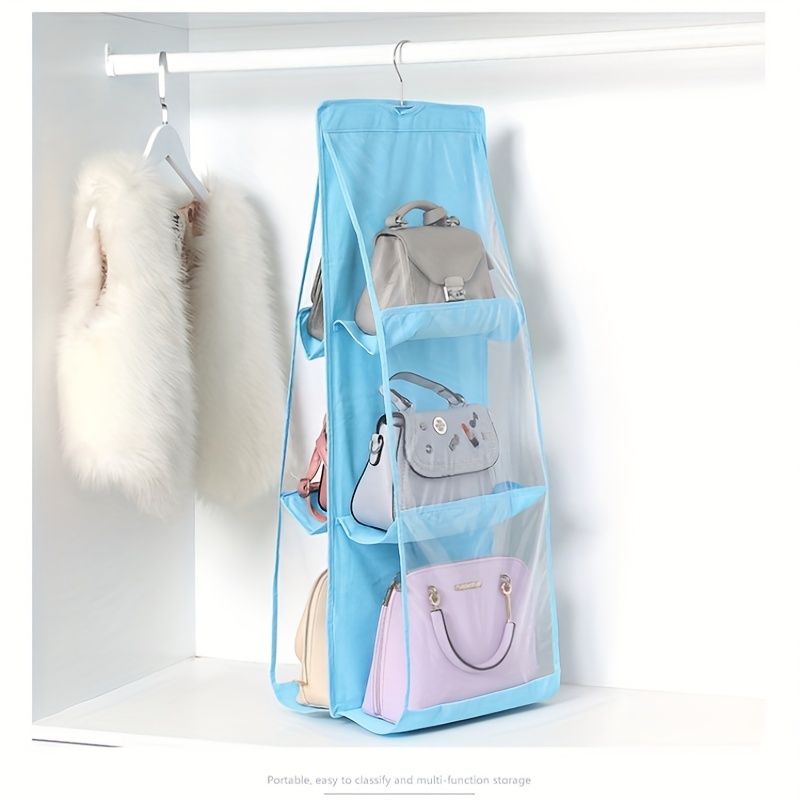 6-pocket Double-sided Handbag Hanging Organizer - Non-woven Hanging Bag  Storage Bag For Wardrobe And Purse - Convenient And Stylish Way To Keep  Your Handbags Organized - Temu
