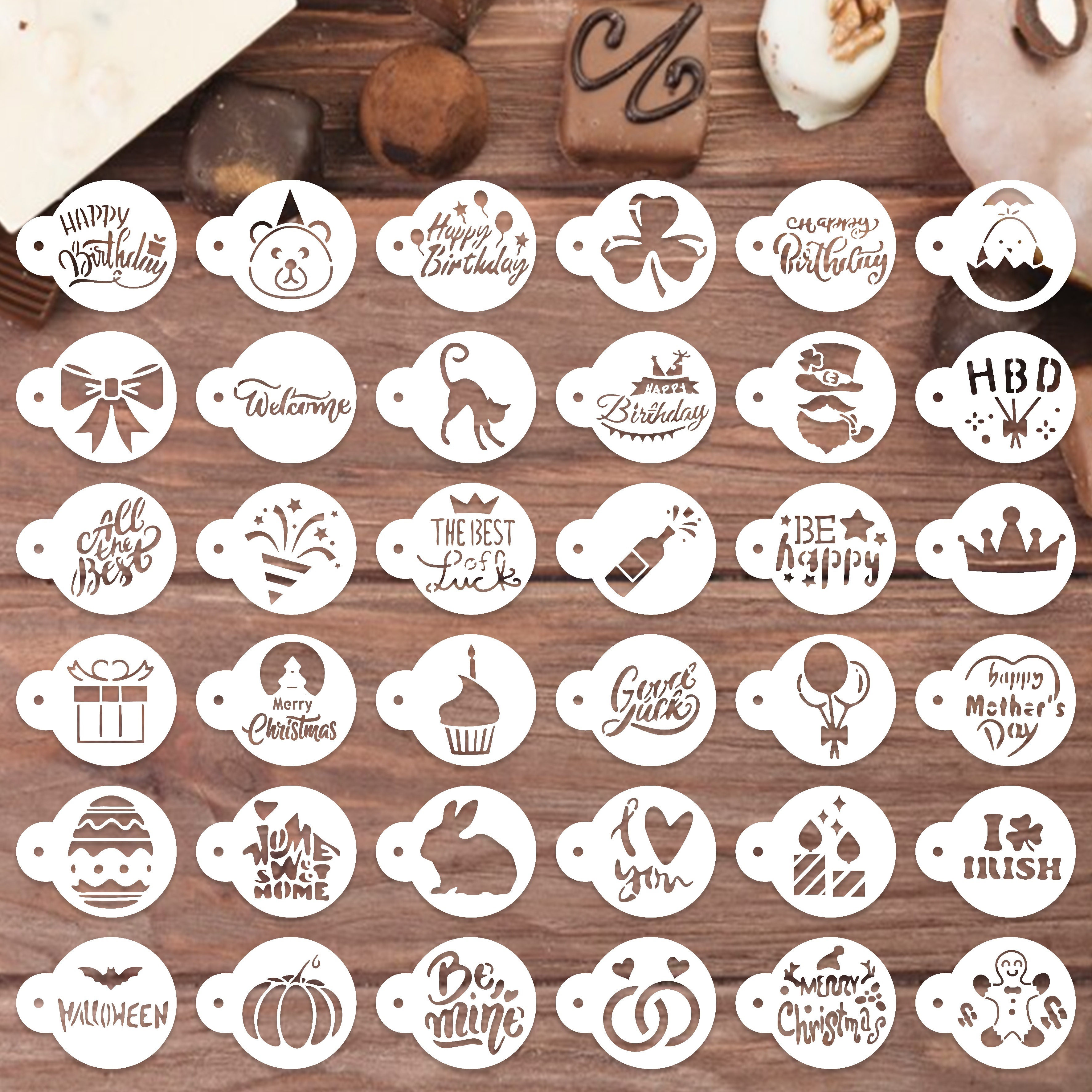 Cookie Stencils Reusable Cakes Baking Stencils With Metal - Temu