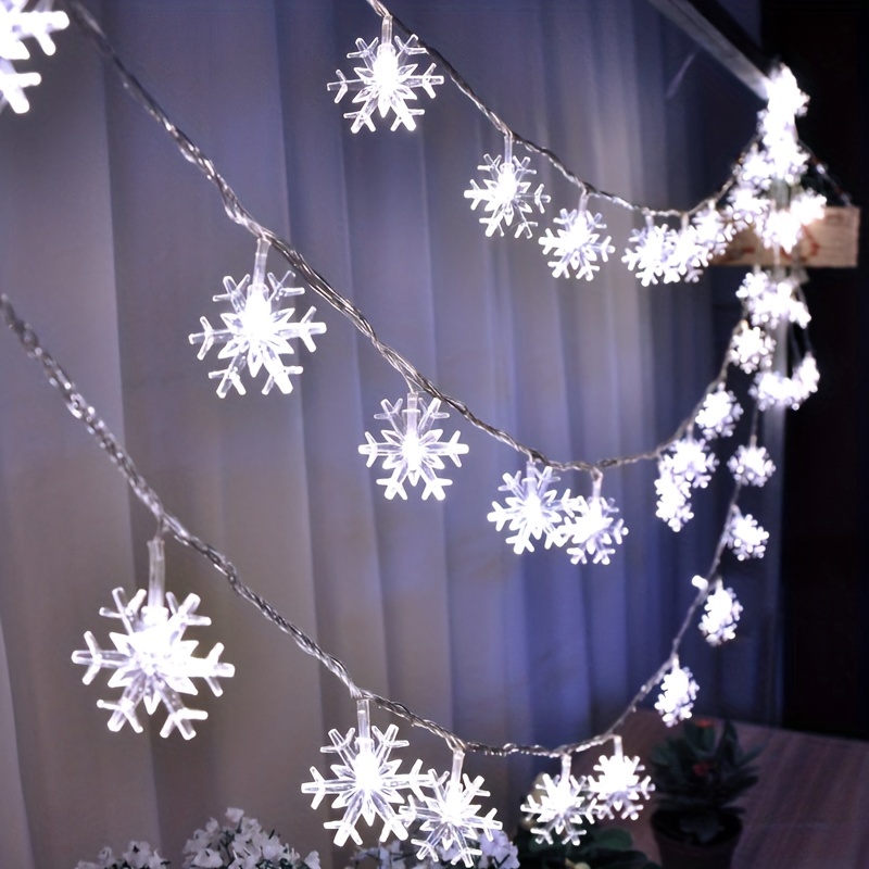 SINMI Guirlande Lumineuse,Flocon de neige Guirlande Lumineuse,6M 40 LED  Lumières de Noël Intérieur et extérieure,pour Décoration Maison Fête,Guirlande  noel 