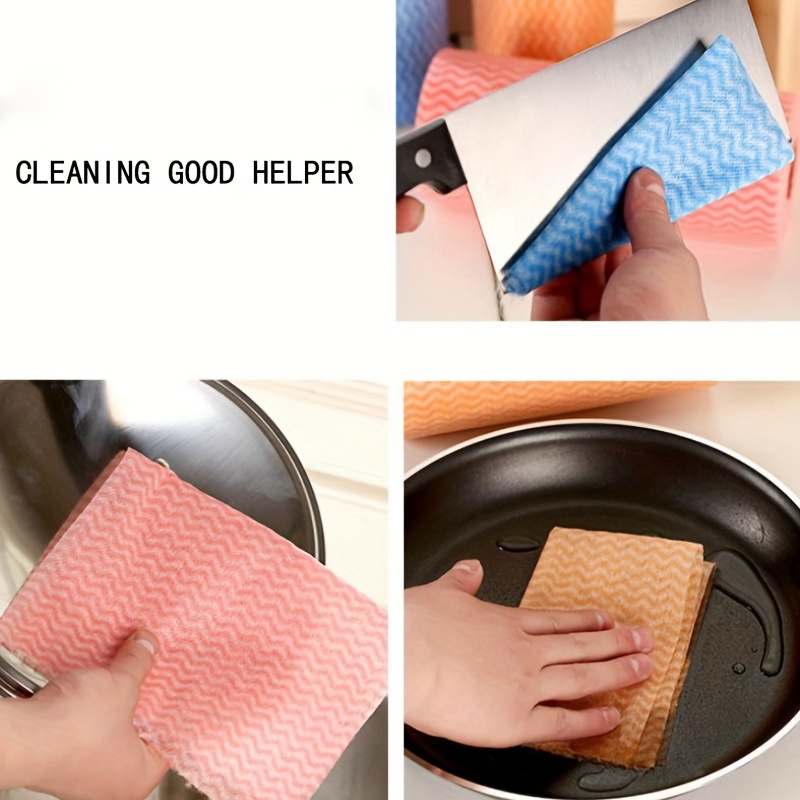 Disposable Cleaning Cloth, Kitchen Non-woven Fabric Wash-free Lazy Rag,  Free Cutting, Disposable Dish Cloth, Dishwashing Towel, Home Kitchen  Supplies - Temu