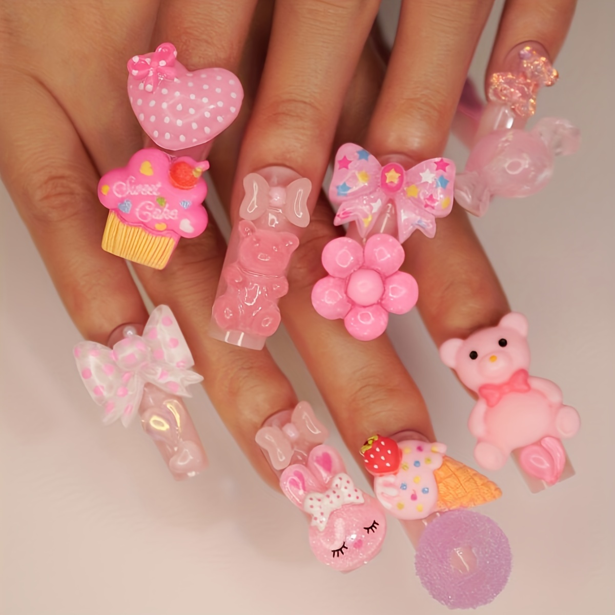 Cute 3d Acrylic Lollipop Nail Charms Colorful Manicure - Temu