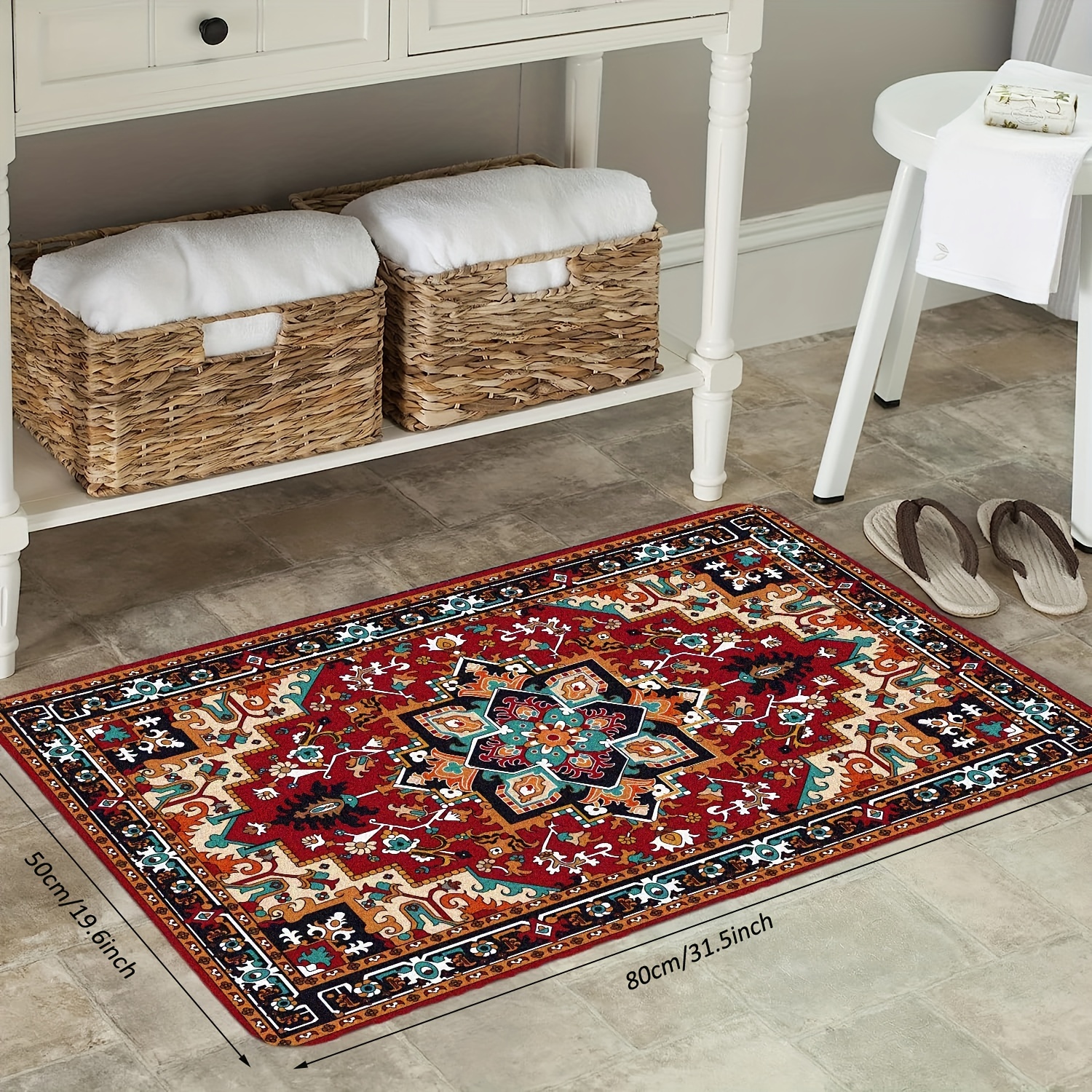 Boho Vintage Area Rug Persian Anti fatigue Kitchen Mat Soft - Temu