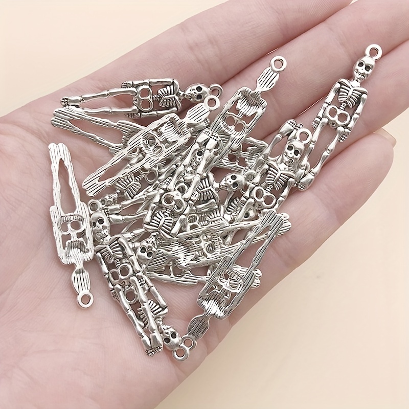 100 pcs Halloween Skeleton Claw Design Charms Pendants DIY Jewelry Bracelet  Making Charms 
