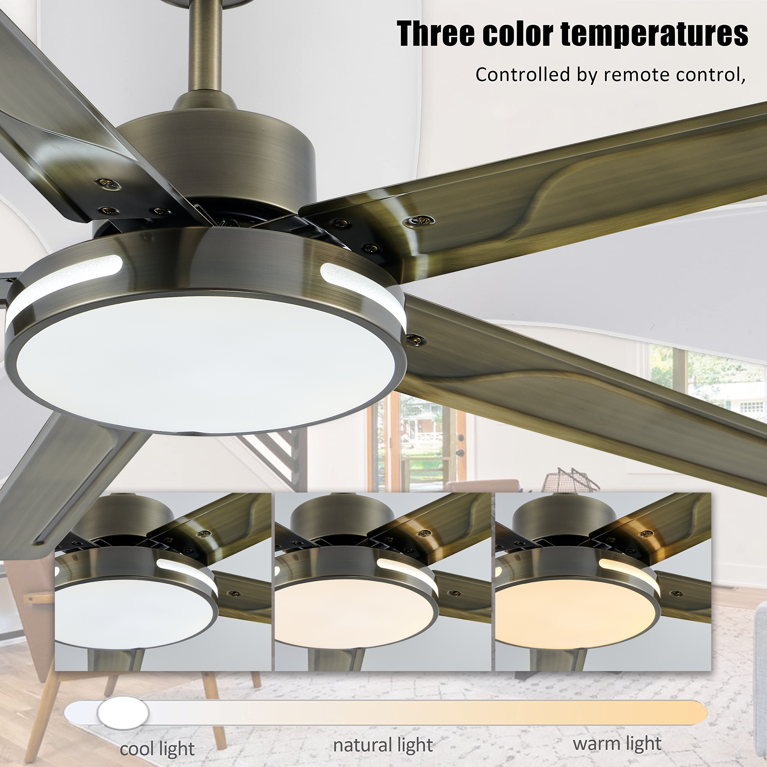 1pc 52 inch ceiling fan lights led fan chandelier with remote control vintage style ceiling fans lights for porch patios livingroom bedroom ih bz03 fan details 2