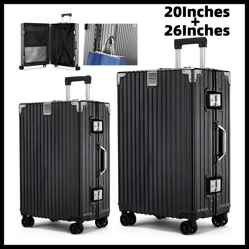 Luggage Aluminum Frame USB Cup Holder Suitcases on Wheels Female  Multi-function Large Capacity Travel Bag 28  Suitcase Male Bag - AliExpress