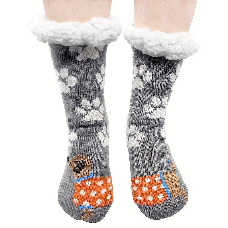 Women's Cute Cartoon Fuzzy Socks Cozy Home Slipper Socks - Temu